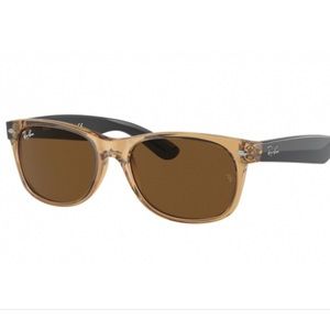 RAY-BAN RB2132 NEW WAYFARER - Two-tone clear gold & black sunglasses